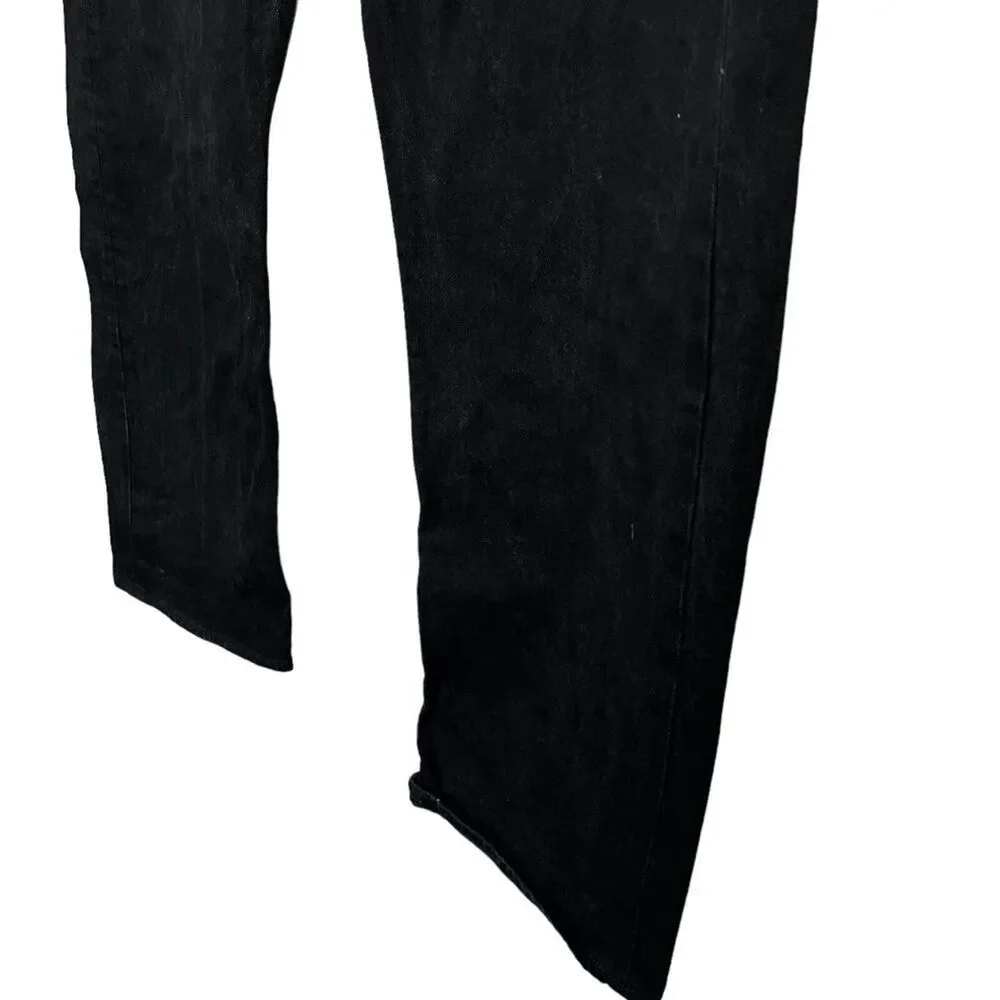 Levis Levi Strauss 501 Mens Black Button Fly Red Tab Straight Leg Jeans 40 x 30